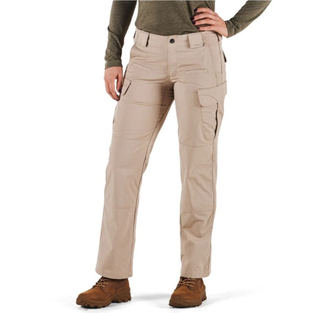 5.11 Tactical Stryke Pants Womens 12 Khaki Ripstop Cargo Pockets Rugged Workwear
